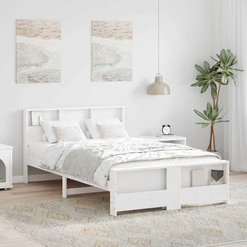 Gecheer Bettgestell mit Kopfteil Weiß 120 x 190 cm Massivholz Kiefer, Bettgestelle Bett Doppelbett/Einzelbett für Schlafzimmer Gästezimmer Wohnheim Hotel877246 Gecheer Bettgestell mit Kopfteil Weiß 120 x 190 cm Massivholz Kiefer, Bettgestelle Bett Doppelbett/Einzelbett für Schlafzimmer Gästezimmer Wohnheim Hotel877246 von Gecheer