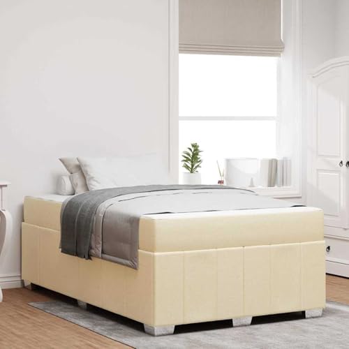 Gecheer Bettgestell mit Matratze Creme 120 x 200 cm Stoff, Bettgestell Doppelbett Einzelbett für Schlafzimmer Gästezimmer Wohnheim Hotel3398284 Gecheer Bettgestell mit Matratze Creme 120 x 200 cm Stoff, Bettgestell Doppelbett Einzelbett für Schlafzimmer Gästezimmer Wohnheim Hotel3398284 von Gecheer