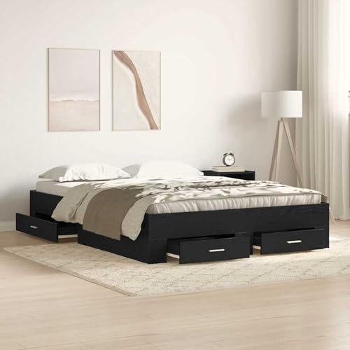 Gecheer Bettgestell mit Schubladen Schwarze Eiche Holzwerkstoff, Bettgestelle Bett Doppelbett/Einzelbett für Schlafzimmer Gästezimmer Wohnheim Hotel3333974 Gecheer Bettgestell mit Schubladen Schwarze Eiche Holzwerkstoff, Bettgestelle Bett Doppelbett/Einzelbett für Schlafzimmer Gästezimmer Wohnheim Hotel3333974 von Gecheer