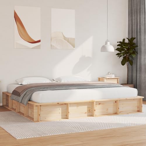 Gecheer Bettgestell mit Speicher Braun 200 x 200 cm Kiefernholz, Bett Bettgestell Familienbett mit Holzlatten für Schlafzimmer Gästezimmer3385703 Gecheer Bettgestell mit Speicher Braun 200 x 200 cm Kiefernholz, Bett Bettgestell Familienbett mit Holzlatten für Schlafzimmer Gästezimmer3385703 von Gecheer