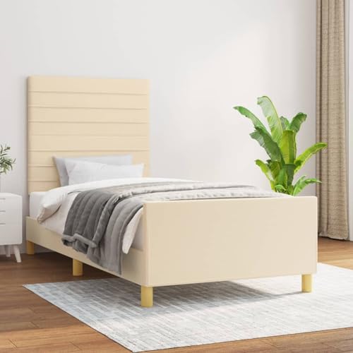 Gecheer Bettgestell ohne Matratze Creme 90x200 cm Stoff Gecheer Bettgestell ohne Matratze Creme 90x200 cm Stoff von Gecheer