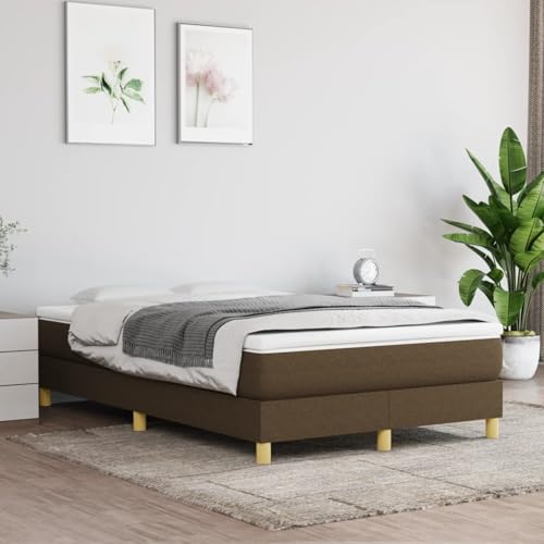 Gecheer Bettgestell ohne Matratze Dunkelbraun 120x200 cm Stoff, Bett Bettgestell Familienbett mit Holzlatten für Schlafzimmer Gästezimmer3120601 Gecheer Bettgestell ohne Matratze Dunkelbraun 120x200 cm Stoff, Bett Bettgestell Familienbett mit Holzlatten für Schlafzimmer Gästezimmer3120601 von Gecheer