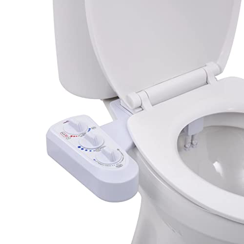 Gecheer Bidet-Aufsatz für Toilettensitz Heißes Kaltes Wasser Doppeldüsen Dusch WC Aufsatz Bidet Taharet Intimdusche Intimpflege Toilette von Gecheer