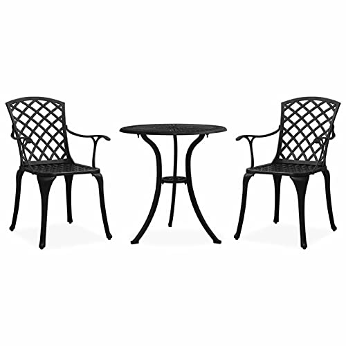 Gecheer Bistro Set 3 teilig Balkonset Sitzgruppe Runder Gartentisch mit 2 Stühlen Gartengarnitur Gartenmöbel Aluminiumguss Schwarz Gecheer Bistro Set 3 teilig Balkonset Sitzgruppe Runder Gartentisch mit 2 Stühlen Gartengarnitur Gartenmöbel Aluminiumguss Schwarz von Gecheer