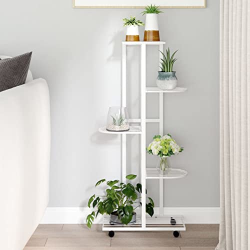 Gecheer Blumenständer mit Rollen 5-Etagen Blumentreppe Pflanzenständer Blumenregal Pflanzentreppe Pflanzregal Blumenbank Eisen Weiß 44x23x100 cm Gecheer Blumenständer mit Rollen 5-Etagen Blumentreppe Pflanzenständer Blumenregal Pflanzentreppe Pflanzregal Blumenbank Eisen Weiß 44x23x100 cm von Gecheer