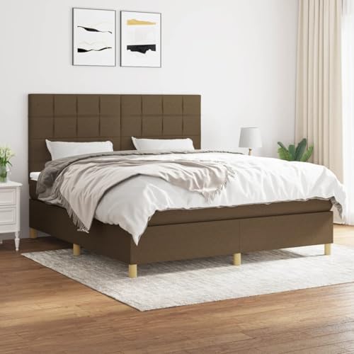 Gecheer Boxspringbett mit Matratze Dunkelbraun 180x200 cm Stoff Gecheer Boxspringbett mit Matratze Dunkelbraun 180x200 cm Stoff von Gecheer