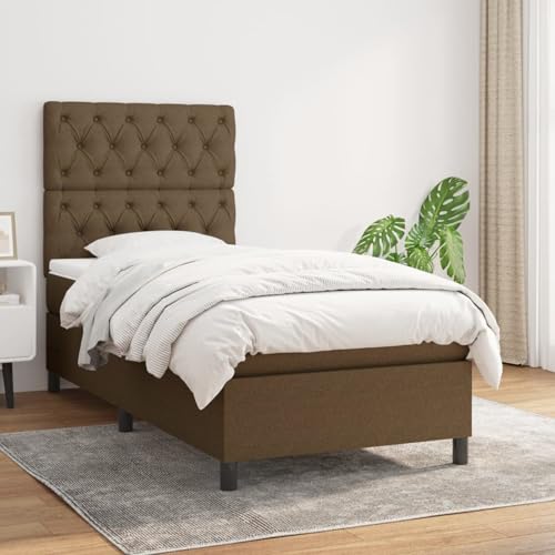 Gecheer Boxspringbett mit Matratze Dunkelbraun 80x200 cm Stoff Gecheer Boxspringbett mit Matratze Dunkelbraun 80x200 cm Stoff von Gecheer
