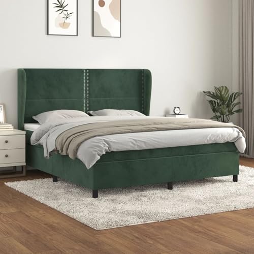 Gecheer Boxspringbett mit Matratze Dunkelgrün 180x200 cm Samt Gecheer Boxspringbett mit Matratze Dunkelgrün 180x200 cm Samt von Gecheer