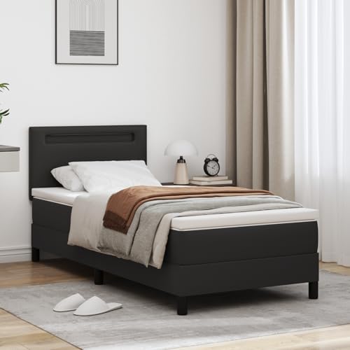 Gecheer Boxspringbett mit Matratze Schwarz 100x200 cm Kunstleder Gecheer Boxspringbett mit Matratze Schwarz 100x200 cm Kunstleder von Gecheer