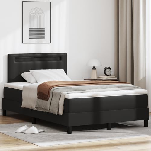 Gecheer Boxspringbett mit Matratze Schwarz Kleine Doppelgröße Kunstleder Gecheer Boxspringbett mit Matratze Schwarz Kleine Doppelgröße Kunstleder von Gecheer