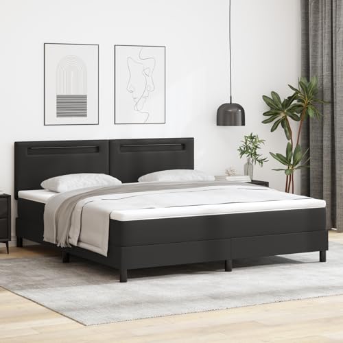 Gecheer Boxspringbett mit Matratze Schwarz Super King Faux Leder Gecheer Boxspringbett mit Matratze Schwarz Super King Faux Leder von Gecheer