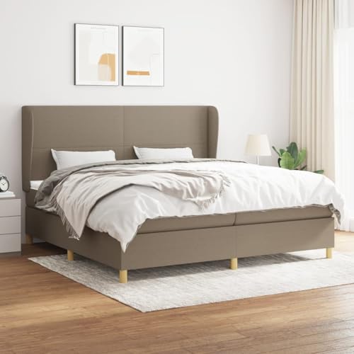 Gecheer Boxspringbett mit Matratze Taupe 200x200 cm Stoff Home Gecheer Boxspringbett mit Matratze Taupe 200x200 cm Stoff Home von Gecheer