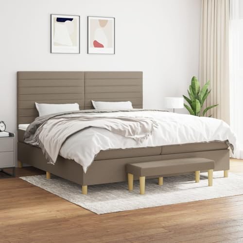 Gecheer Boxspringbett mit Matratze Taupe 200x200 cm Stoff von Gecheer