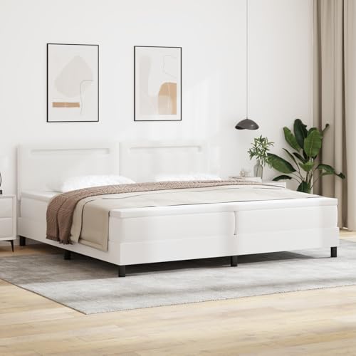 Gecheer Boxspringbett mit Matratze Weiß 200x200 cm Kunstleder Gecheer Boxspringbett mit Matratze Weiß 200x200 cm Kunstleder von Gecheer