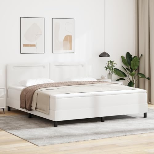 Gecheer Boxspringbett mit Matratze Weiß Super King Kunstleder Gecheer Boxspringbett mit Matratze Weiß Super King Kunstleder von Gecheer