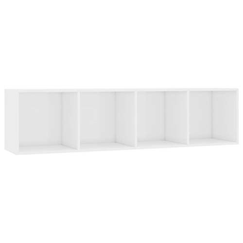 Gecheer Bücherregal TV Schrank Wandregal Hängeregal Aktenregal Standegal Büroregal Lowboard Fernsehschrank Fernsehtisch Hochglanz-Weiß 143 x 30 x 36 cm (B x T x H) Mit 4 Fächern von Gecheer