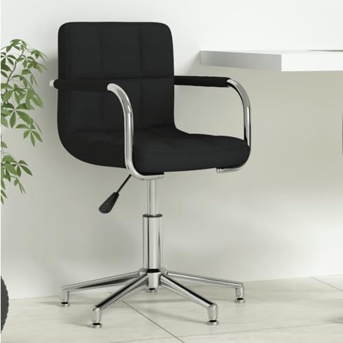 Gecheer Bürostuhl Drehbar Schwarz Stoff Relaxsessel Fernsehsessel Lesesessel für Wohnzimmer Schlafzimmer Leseecke Gästezimmer von Gecheer
