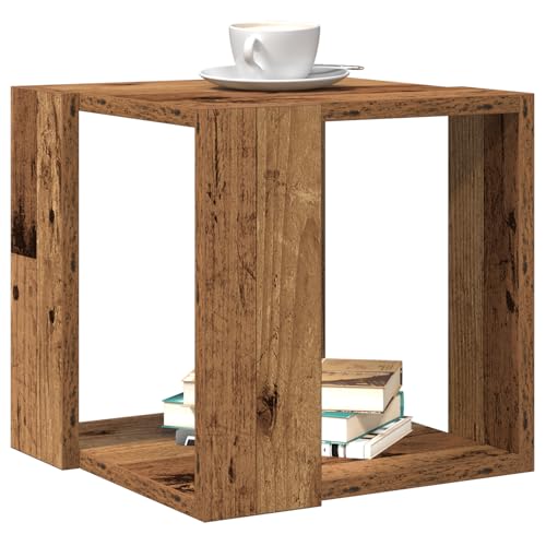 Gecheer Couchtisch Altes Holz Massives recyceltes Holz 32 x 32 x 30 cm von Gecheer