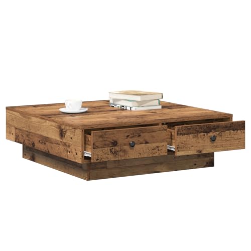 Gecheer Couchtisch Altes Holz Recyceltes Holz 90 x 90 x 28 cm von Gecheer