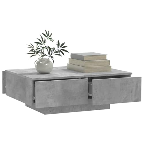 Gecheer Couchtisch mit Schublade Beistelltisch Wohnzimmertisch Kaffeetisch Sofatisch Tisch Betongrau 90x60x31 cm Holzwerkstoff Gecheer Couchtisch mit Schublade Beistelltisch Wohnzimmertisch Kaffeetisch Sofatisch Tisch Betongrau 90x60x31 cm Holzwerkstoff von Gecheer