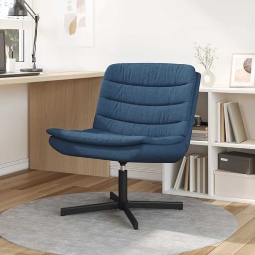 Gecheer Drehstuhl Blau 63 x 75 x 76 cm Stoff, Drehbarer Loungesessel Moderner Drehstuhl für Entspannung Lesen Schminkstuhl42007357 von Gecheer