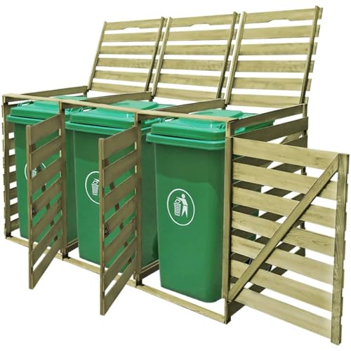 Gecheer Dreifacher Mülltonnenschuppen aus imprägniertem Holz, 240 l Gecheer Dreifacher Mülltonnenschuppen aus imprägniertem Holz, 240 l von Gecheer