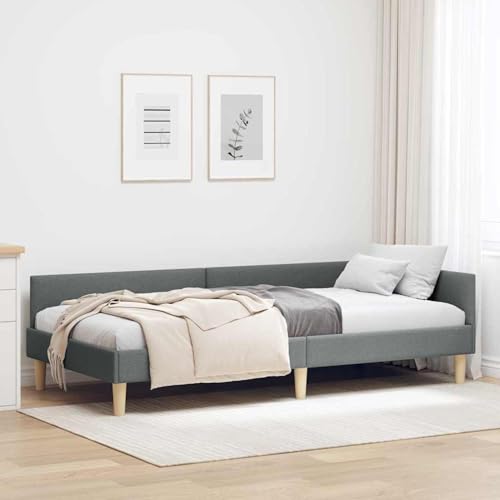 Gecheer Eckbettgestell Dunkelgrau 100 x 200 cm Stoff und Werkstoffholz, Eckbettrahmen Bettgestelle Schlafsofa für Einzelbett Doppelbett für Wohnheim Hotel Gästezimmer42016126 Gecheer Eckbettgestell Dunkelgrau 100 x 200 cm Stoff und Werkstoffholz, Eckbettrahmen Bettgestelle Schlafsofa für Einzelbett Doppelbett für Wohnheim Hotel Gästezimmer42016126 von Gecheer
