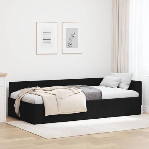Gecheer Eckbettgestell mit Kopfteil Schwarz 100 x 200 cm, Eckbettrahmen Bettgestelle Schlafsofa für Einzelbett Doppelbett für Wohnheim Hotel Gästezimmer42016053 Gecheer Eckbettgestell mit Kopfteil Schwarz 100 x 200 cm, Eckbettrahmen Bettgestelle Schlafsofa für Einzelbett Doppelbett für Wohnheim Hotel Gästezimmer42016053 von Gecheer