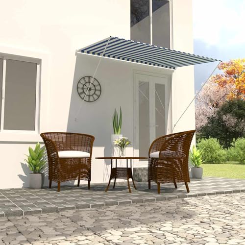 Gecheer Einziehbare Markise 250×150 cm Blau und Weiß Markise Balkon Terrassenüberdachung für Terrasse Garten Café Gecheer Einziehbare Markise 250×150 cm Blau und Weiß Markise Balkon Terrassenüberdachung für Terrasse Garten Café von Gecheer