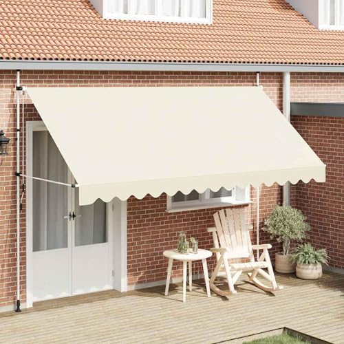 Gecheer Einziehbare Markise Handbetrieben 400 cm Cremeweiß Markise Balkon Terrassenüberdachung für Terrasse Garten Café Gecheer Einziehbare Markise Handbetrieben 400 cm Cremeweiß Markise Balkon Terrassenüberdachung für Terrasse Garten Café von Gecheer