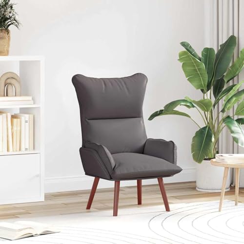 Gecheer Entspannungsstuhl Graues Kunstleder, Relaxsessel Fernsehsessel Lesesessel für Wohnzimmer Schlafzimmer Leseecke Gästezimmer42001859 von Gecheer
