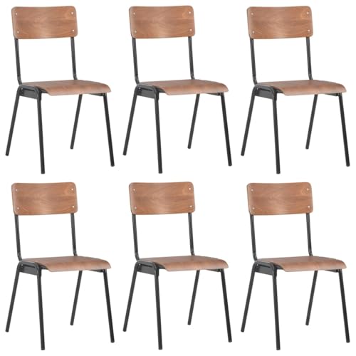 Gecheer Esszimmerstühle 6 STK. Braun Sperrholz von Gecheer