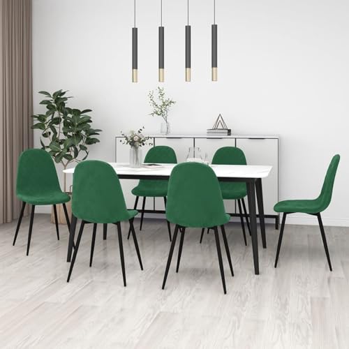 Gecheer Esszimmerstühle 6 STK. Dunkelgrün Samt Home von Gecheer