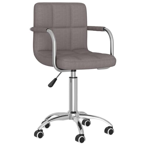 Gecheer Esszimmerstuhl Drehbar Taupe Stoff, Esszimmerstuhl Bürostuhl für Küche Essbereich Wartezimmer Terrasse von Gecheer