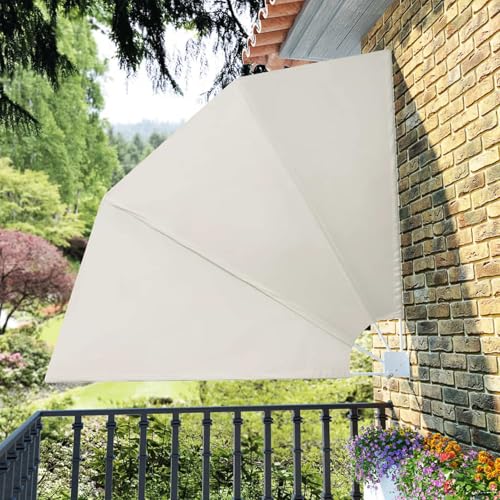 Gecheer Faltbarer Balkonfächer Creme 210×210 cm Markise Balkon Terrassenüberdachung für Terrasse Garten Café Gecheer Faltbarer Balkonfächer Creme 210×210 cm Markise Balkon Terrassenüberdachung für Terrasse Garten Café von Gecheer