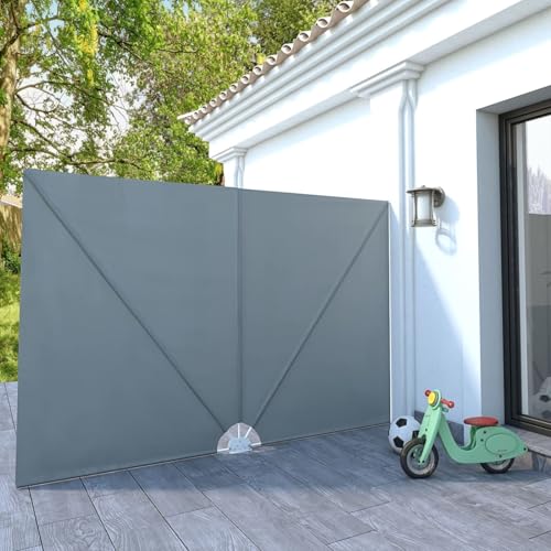 Gecheer Faltbarer Terrassen-Seitenfächer Grau 300×200 cm Markise Balkon Terrassenüberdachung für Terrasse Garten Café Gecheer Faltbarer Terrassen-Seitenfächer Grau 300×200 cm Markise Balkon Terrassenüberdachung für Terrasse Garten Café von Gecheer