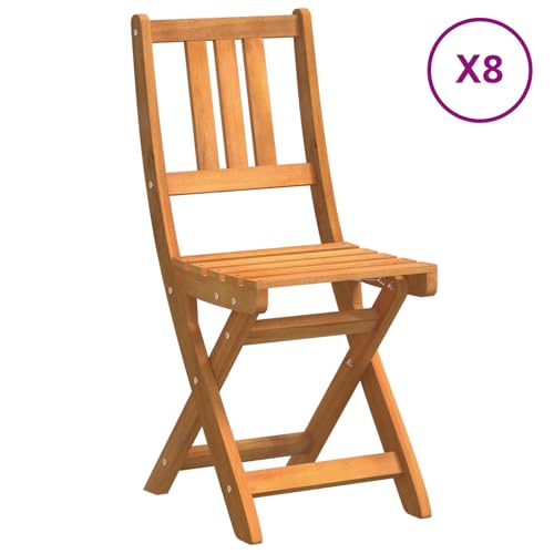 Gecheer Faltende Gartenstühle 8 Stck 36x46x86 cm Massivholz Akazie Gartenstühle Holzstühle Klappstühle von Gecheer