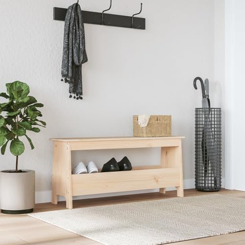 Gecheer Flurbank 100x28x45 cm Massivholz Kiefer, Hocker Fußablage als Sitzbank Flur im Wohnzimmer oder Schlafzimmer von Gecheer