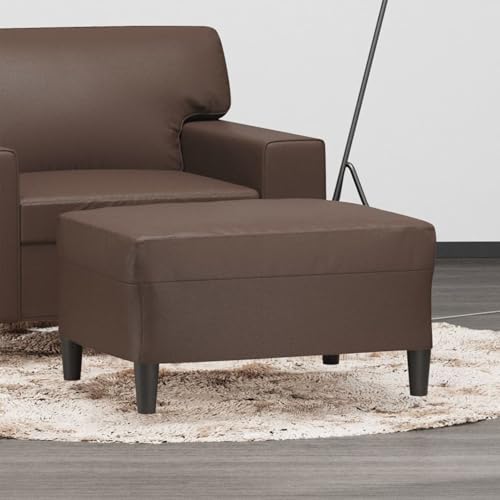 Gecheer Fußhocker Braun 70x55x41 cm Kunstleder, Sitzhocker für Wohnzimmer Schlafzimmer Eingänge von Gecheer