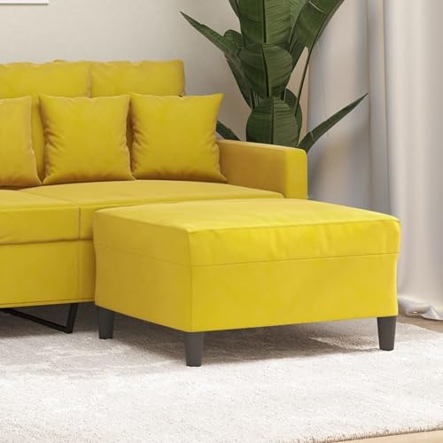 Gecheer Fußhocker Gelb 70x55x41 cm Samt, Sitzhocker für Wohnzimmer Schlafzimmer Eingänge von Gecheer