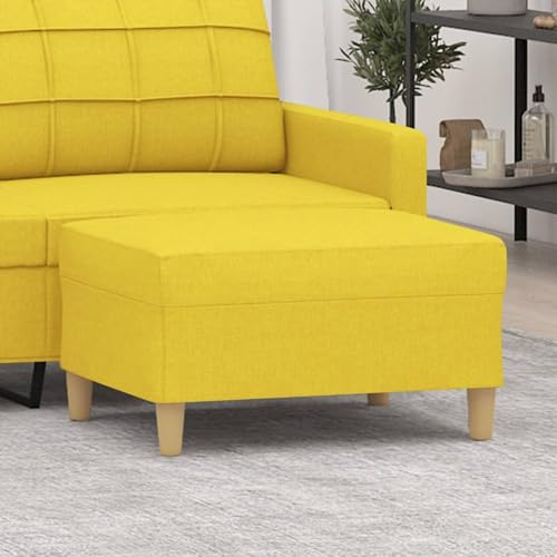 Gecheer Fußhocker Hellgelb 70x55x41 cm Stoff, Hocker Fußablage als Sitzbank Flur im Wohnzimmer oder Schlafzimmer von Gecheer