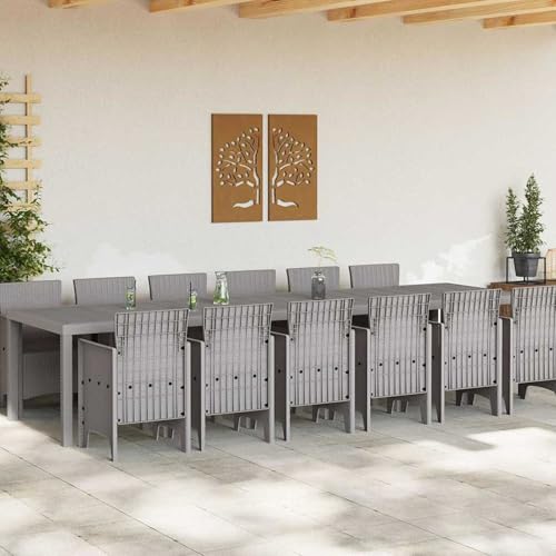 Gecheer Garten Essgruppe 13 pcs Hellgrau Polt Rattan, Gartenmöbel Tisch und Stühle Set für Garten Terrasse Café Outdoor Essbereich3378787 Gecheer Garten Essgruppe 13 pcs Hellgrau Polt Rattan, Gartenmöbel Tisch und Stühle Set für Garten Terrasse Café Outdoor Essbereich3378787 von Gecheer