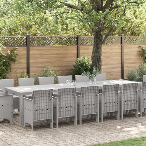 Gecheer Garten Essgruppe 15 pcs Hellgrau Polt Rattan, Gartenmöbel Tisch und Stühle Set für Garten Terrasse Café Outdoor Essbereich3378649 Gecheer Garten Essgruppe 15 pcs Hellgrau Polt Rattan, Gartenmöbel Tisch und Stühle Set für Garten Terrasse Café Outdoor Essbereich3378649 von Gecheer