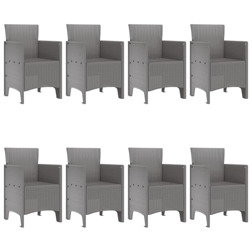 Gecheer Garten-Essgruppe 9 pcs Hellgrau 8-Sitzer Polypropylen Gartenmöbel Tisch und Stühle Set für Garten Terrasse Café Outdoor Essbereich Gecheer Garten-Essgruppe 9 pcs Hellgrau 8-Sitzer Polypropylen Gartenmöbel Tisch und Stühle Set für Garten Terrasse Café Outdoor Essbereich von Gecheer
