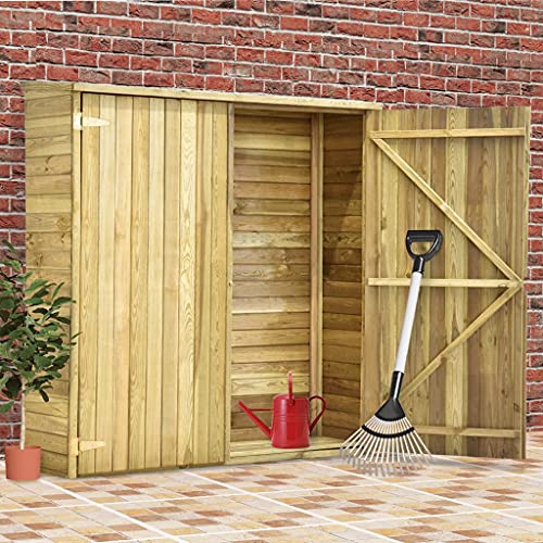 Gecheer Garten-Geräteschuppen Gerätehaus Gartenhaus Geräteschrank Gartenschrank Werkzeugschrank Gartenschuppen Outdoor-Schrank Gartenbox 163x50x171 cm Kiefernholz Imprägniert von Gecheer