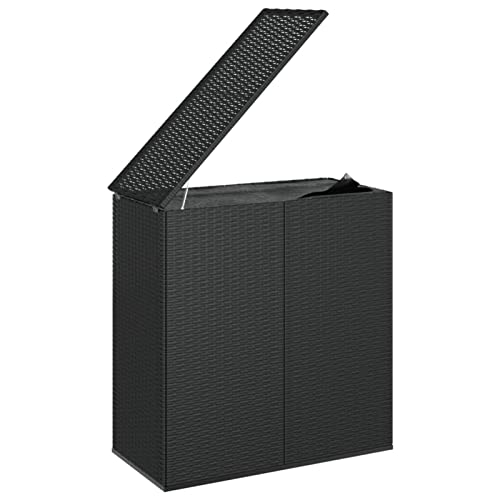 Gecheer Garten Kissenbox Auflagenbox Gartenbox Aufbewahrungsbox Kissentruhe Gartentruhe Gerätetruhe Kiste Box 100 x 49 x 103,5 cm (L x B x H) Mit doppelseitiger Prägung aus flachem PE-Rattan von Gecheer