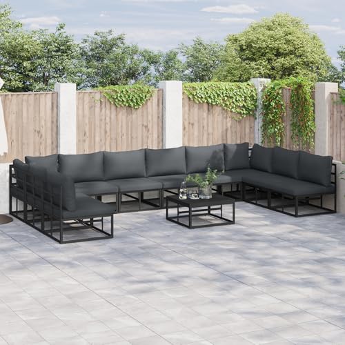 Gecheer Garten-Sofa-Set 10 pcs Schwarz 423 x 211.5 x 71 cm Aluminium, Outdoor Lounge Sitzgruppe zum Entspannen für Terrasse und Garten3378902 Gecheer Garten-Sofa-Set 10 pcs Schwarz 423 x 211.5 x 71 cm Aluminium, Outdoor Lounge Sitzgruppe zum Entspannen für Terrasse und Garten3378902 von Gecheer