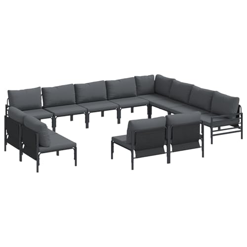 Gecheer Garten-Sofa-Set 12 pcs Anthrazit Stahl, Outdoor Lounge Sitzgruppe zum Entspannen für Terrasse und Garten3379030 Gecheer Garten-Sofa-Set 12 pcs Anthrazit Stahl, Outdoor Lounge Sitzgruppe zum Entspannen für Terrasse und Garten3379030 von Gecheer