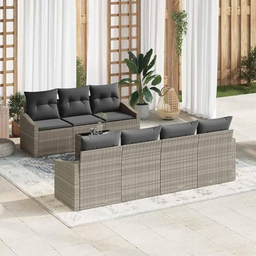 Gecheer Garten-Sofa-Set 8 pcs Hellgrau und Dunkelgrau 55 x 55 x 37 cm, Garten Sitzgruppe Esstisch Essgruppe Gartenmöbel Set für Balkon Terrasse Café-Bereich3355301 Gecheer Garten-Sofa-Set 8 pcs Hellgrau und Dunkelgrau 55 x 55 x 37 cm, Garten Sitzgruppe Esstisch Essgruppe Gartenmöbel Set für Balkon Terrasse Café-Bereich3355301 von Gecheer