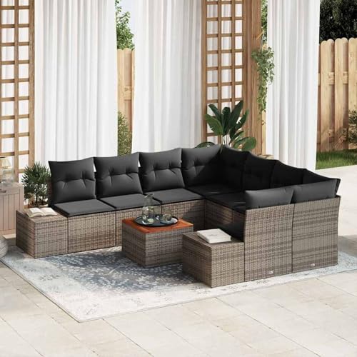 Gecheer Garten Sofa Set 9-teilig Grau Poly Rattan Garten Sofa Set, Gartenlounge Esstisch Lounge Möbel Set für Outdoor Garten Terrasse Balkon Möbel3347937 Gecheer Garten Sofa Set 9-teilig Grau Poly Rattan Garten Sofa Set, Gartenlounge Esstisch Lounge Möbel Set für Outdoor Garten Terrasse Balkon Möbel3347937 von Gecheer